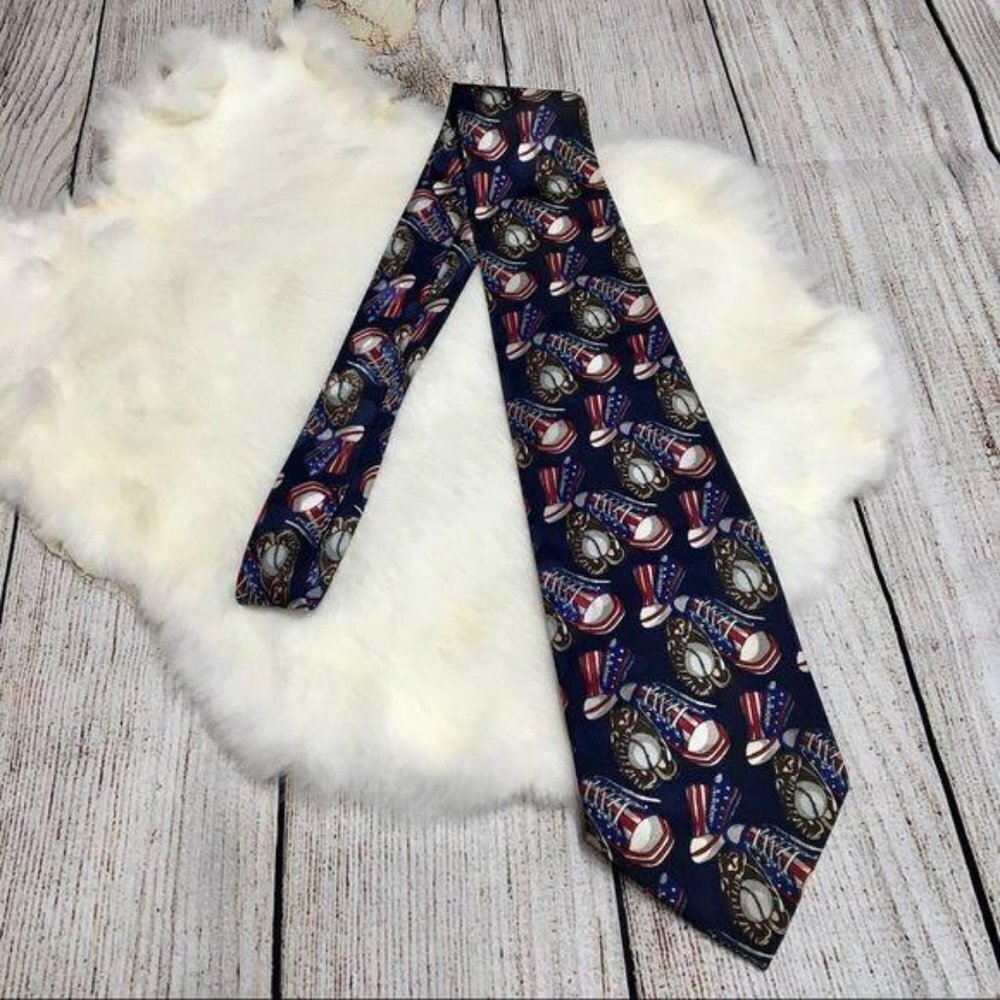 Vintage 90s Designs by A. Rogers Baseball Tie